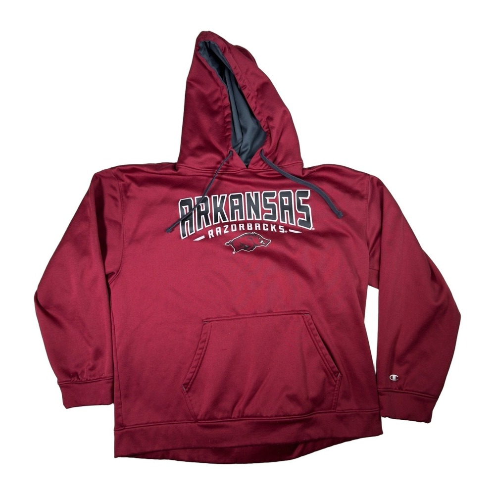 Arkansas Razorbacks Champion Maroon Hoodie Mens XL Pullover Sweatshirt